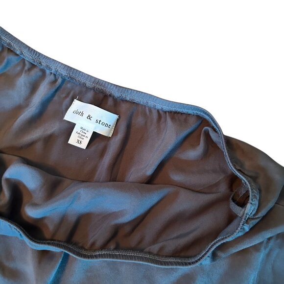 Cloth & Stone Dark Forest Green One Shoulder Top XS - Picture 4 of 5